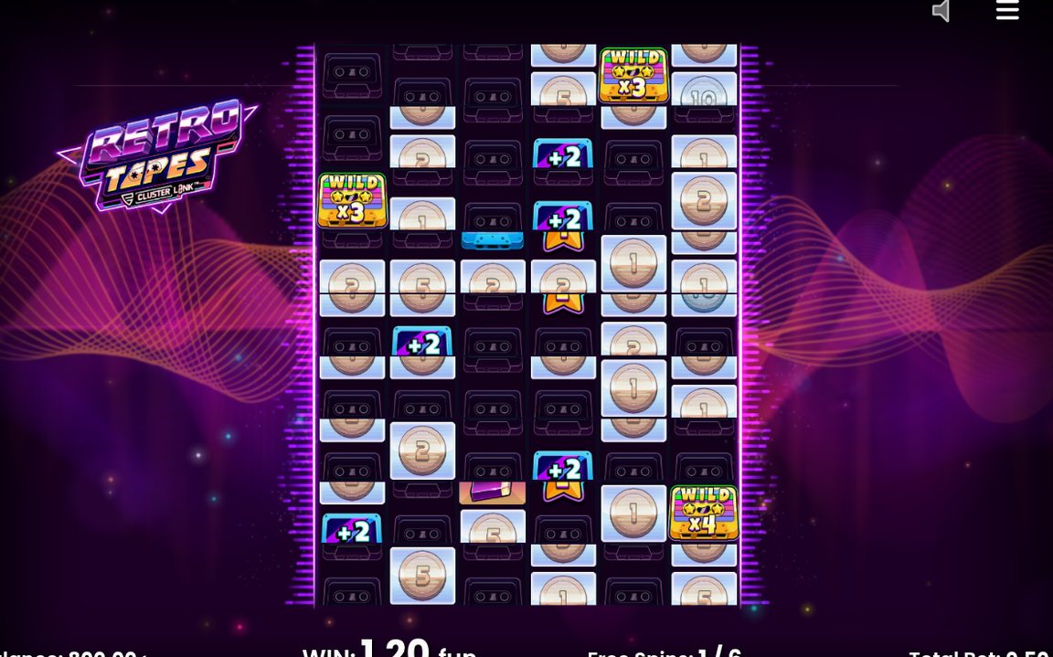 Free Spins-läget i Retro Tapes, från start