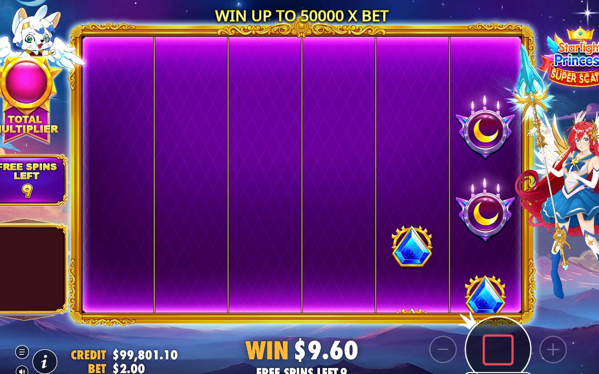 Gratis snurr med TOTAL MULTIPLIER som tickar uppåt